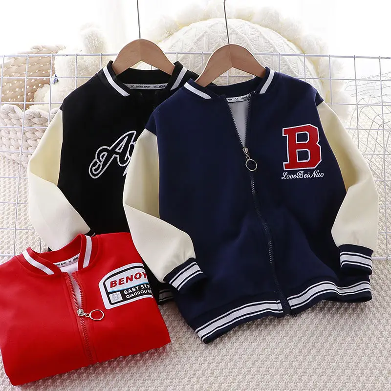 

2023 Spring Baby Boy's baseball Coats Cotton Jacket for Girls Autumn Kids Sweatshirt Kids Windbreaker Children Outerwear