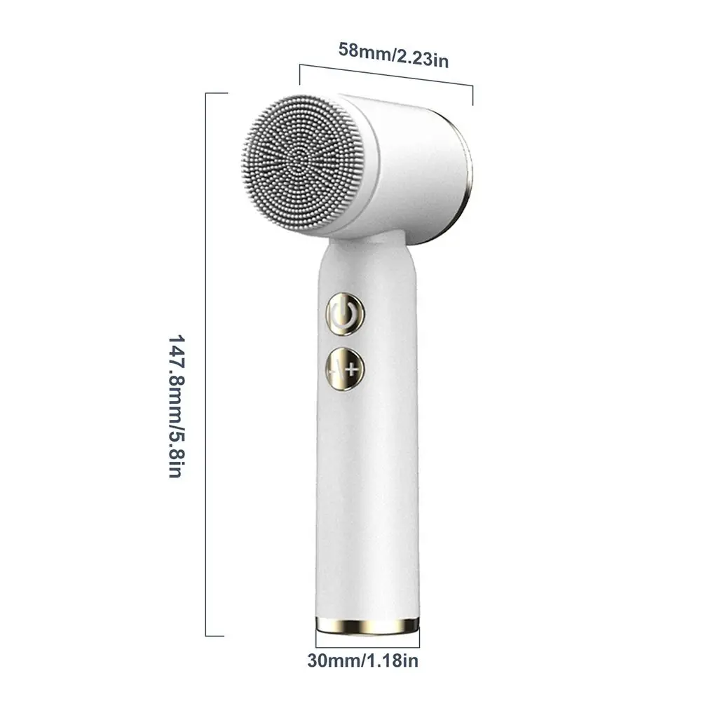 Escova elétrica de limpeza facial 6 em 1, rotação 360, compressa quente e fria, purificador facial ultrassônico, ipx6, à prova d'água, display led
