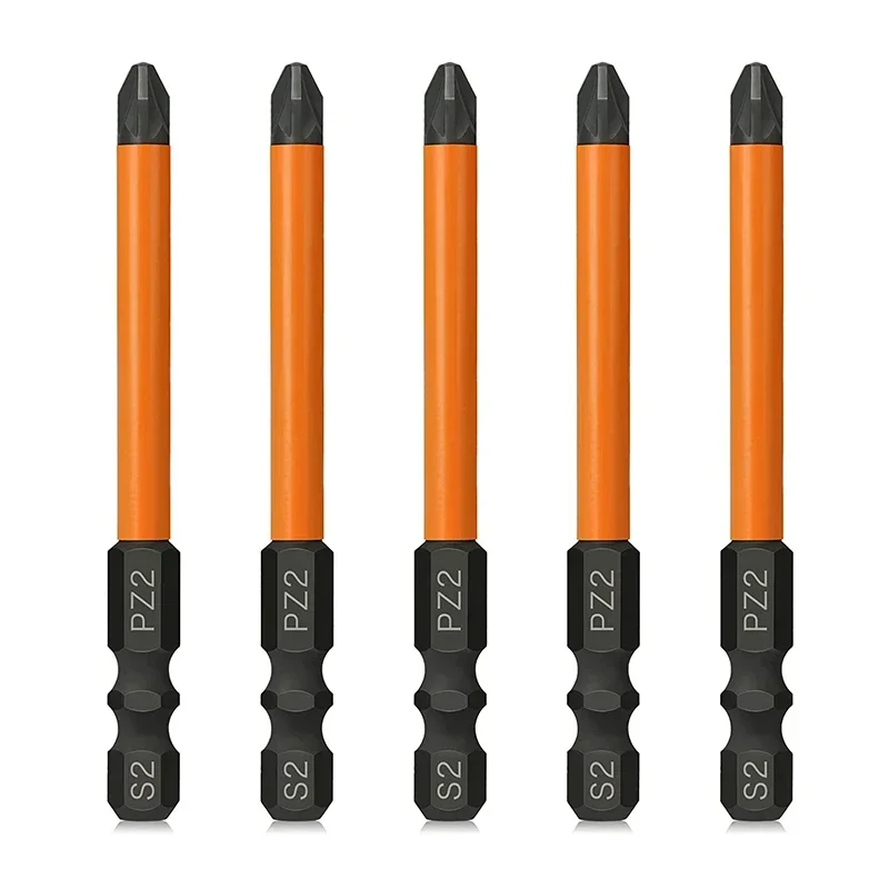 プロ仕様5ピースPZ2インパクトドライバービットセット - 電動工具用75mmポジドリルドリルビット