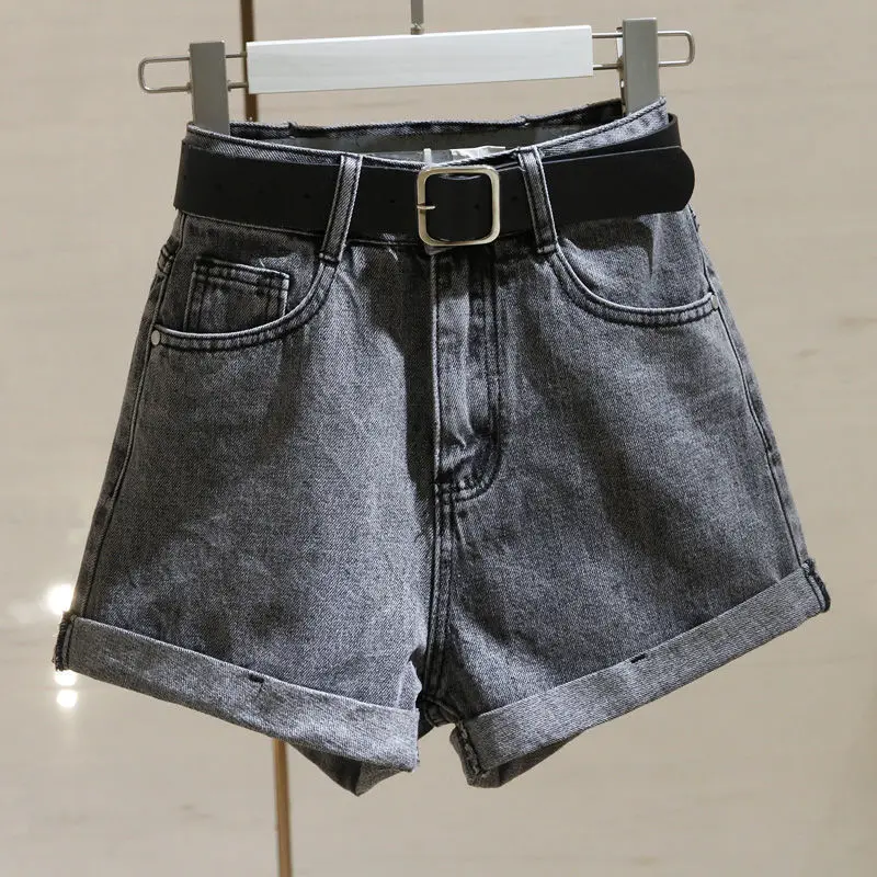 Frauen Sommer Midi Shorts Rock Hüfte Zipper Taste Taschen Vintage Casual Elegante Party Mode Casual Denim