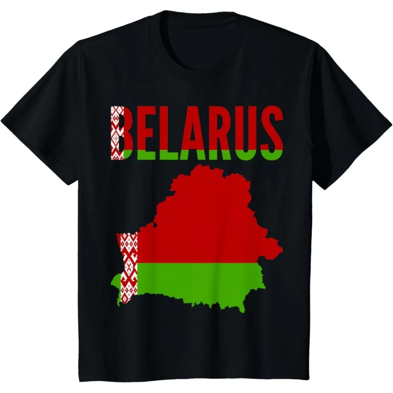 3D Printed Belarus Flag Map T-Shirt For Men Belarusian Love Heart Pattern Tees Summer Loose O-Neck Tops Short Sleeves T Shirts