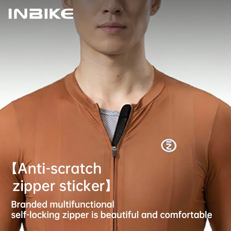 INBIKE Summer Pro Cycling Jersey Men Short Sleeve Road Bike Shirts Slim Fit Full Zipper with Pockets MTB Jersey Bicycle Clothing