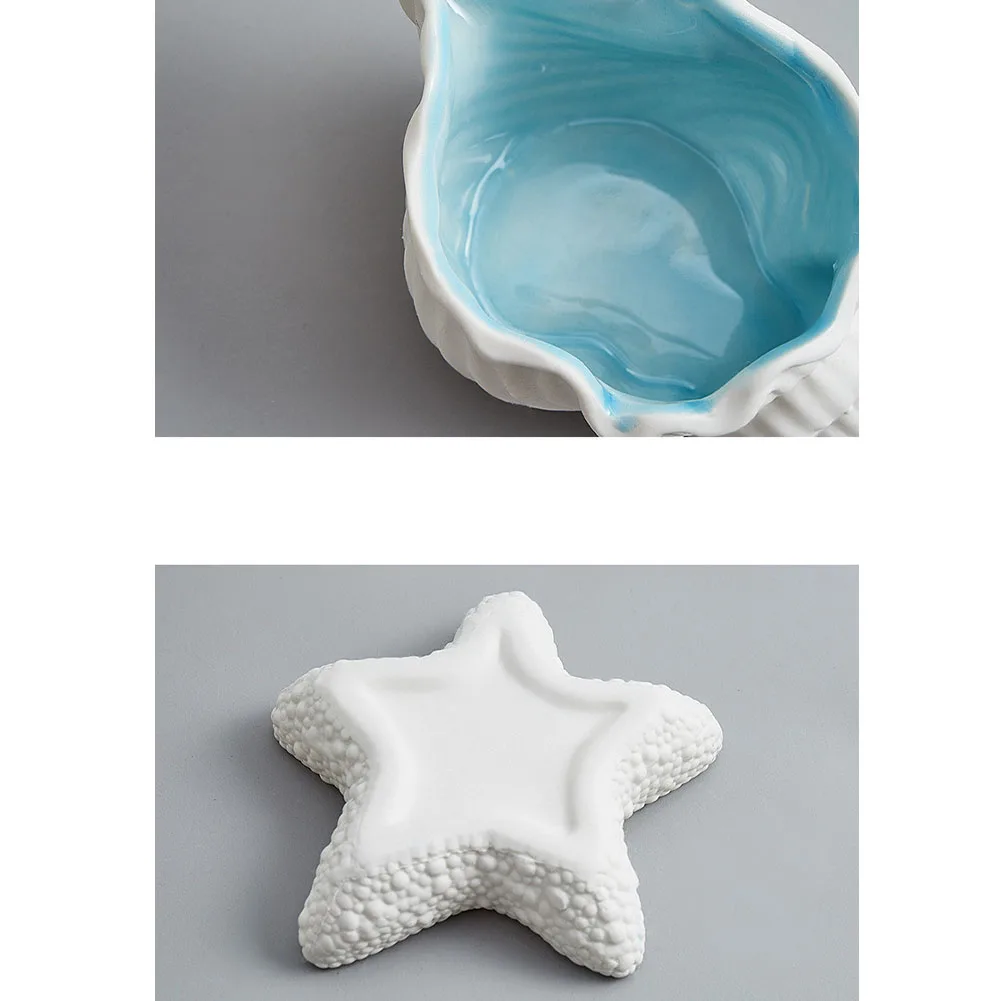 Charming Seashell Shaped Jewelry Tray Decorative Trinket Holder Desktop Organizer For Key Rings Earrings Home Vanity Table Decor