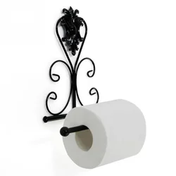 2Pcs Iron Toilet Paper Roll Holder Bathroom Wall Mount Rack toilet paper holder 1PCS Vintage Black White Bronze Paper Holder #05