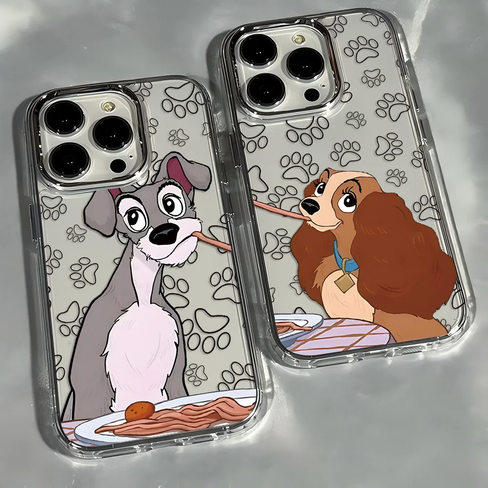 Cartoon Lady And The Tramp Phone Case for Samsung Galaxy S25 S24 S23 S22 S21 S20 Note20 FE Ultra Edge Plus 4G 5G Transparent