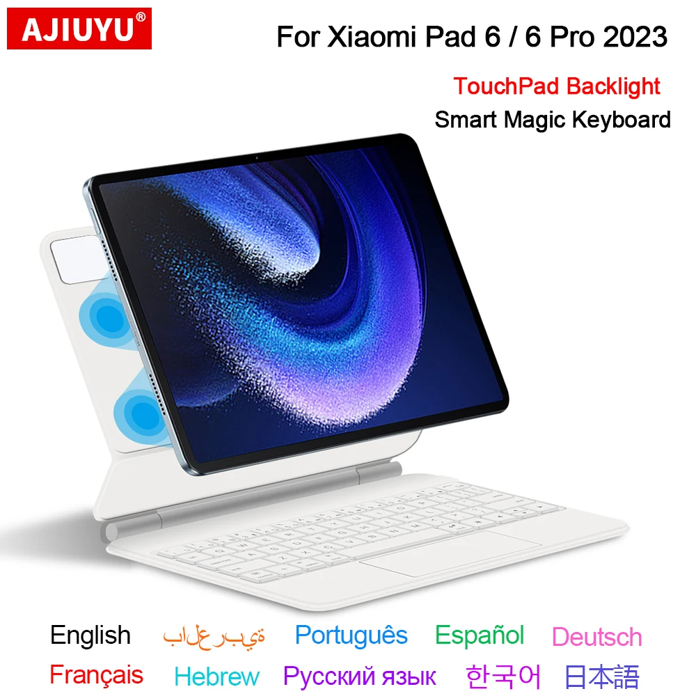 

Case For XiaoMi Pad 6 Pro 2023 Mi Pad 6/6Pro 11 inch MiPad 6 Pro Arabic Spanish Korean German French Backlight Magic keyboard