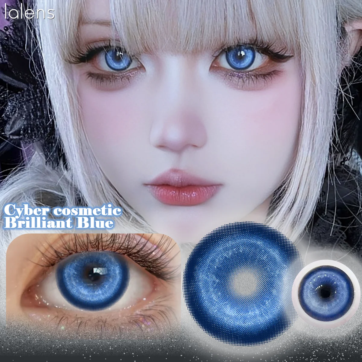 VISUASHOW Cyber Anime Cosplay Linsen Violette Weiche Farbige Kontaktlinsen für Halbjährlichen Gebrauch für Tägliche Party-Kosmetik Augenkontakte – Detail 5