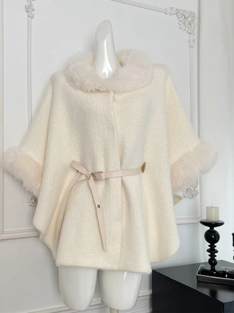 Women Off White Teddy Coats Harajuku Korean Style 2000s Fashion Long Sleeve Winter Jacket Streetwear Vintage Outerwear Top 2024 image 2