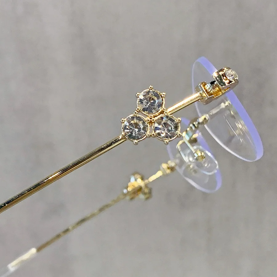 Lunettes de mode pour femmes, 1 pièce, nouveau luxe exquis, forme ovale incrustée de diamants, Design de Niche, décoration adaptée au quotidien et à l'extérieur S