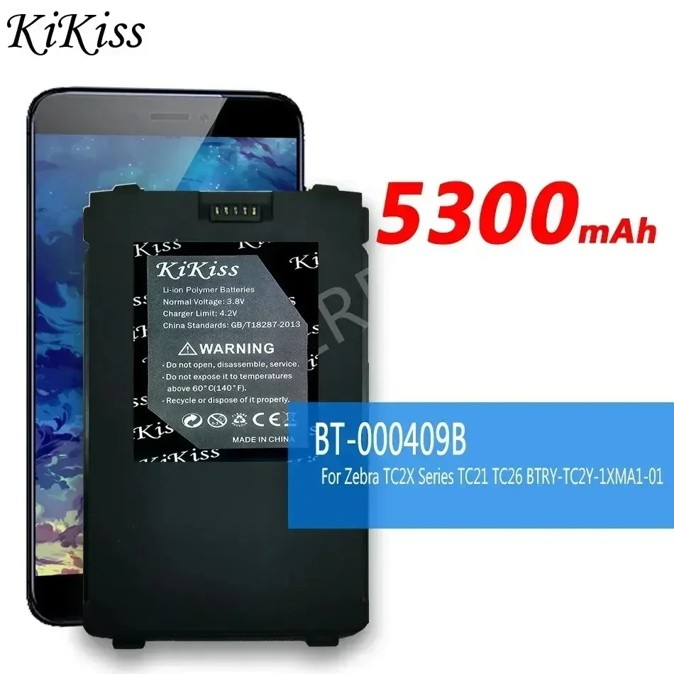 3700mAh/5300mAh KiKiss Powerful Battery BT-000409B BT-000409A For Zebra TC2X Series TC21 TC26 BTRY-TC2Y-1XMA1-01 Batteria