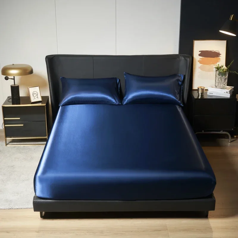 Luxuriöser Matratzenüberzug aus simuliertem Seidensatin, einteiliger Bettüberzug, Matratzenschutzbezug für Queen- und King-Size-Matratzen (ohne Kissenbezüge) – Detail 9