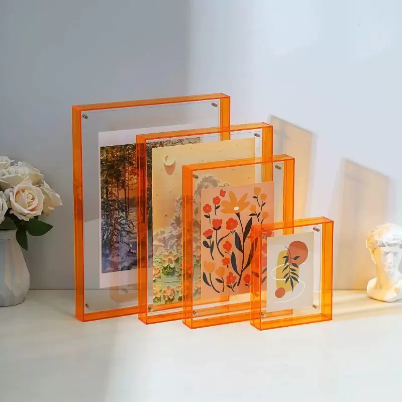 Acrylic Picture Frame Table Light Luxury Transparent Diy Frame Ins Style Poster Mounted Color Hanging Wall Picture Frame