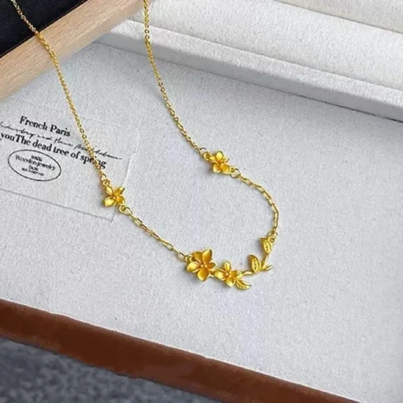 تصميم متخصص بمعنى سوبر خرافي جديد على الطراز الصيني فرع أوراق الأوركيد الخصبة على شكل زهرة الترقوة قلادة رائعة للنساء