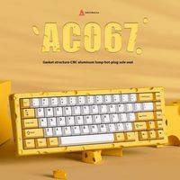 New Ajazz Ac067 Cheese Theme Customized Mechanical Keyboard Game Gasket Structure Hot Swap Wired Light Krypton Esports Gift