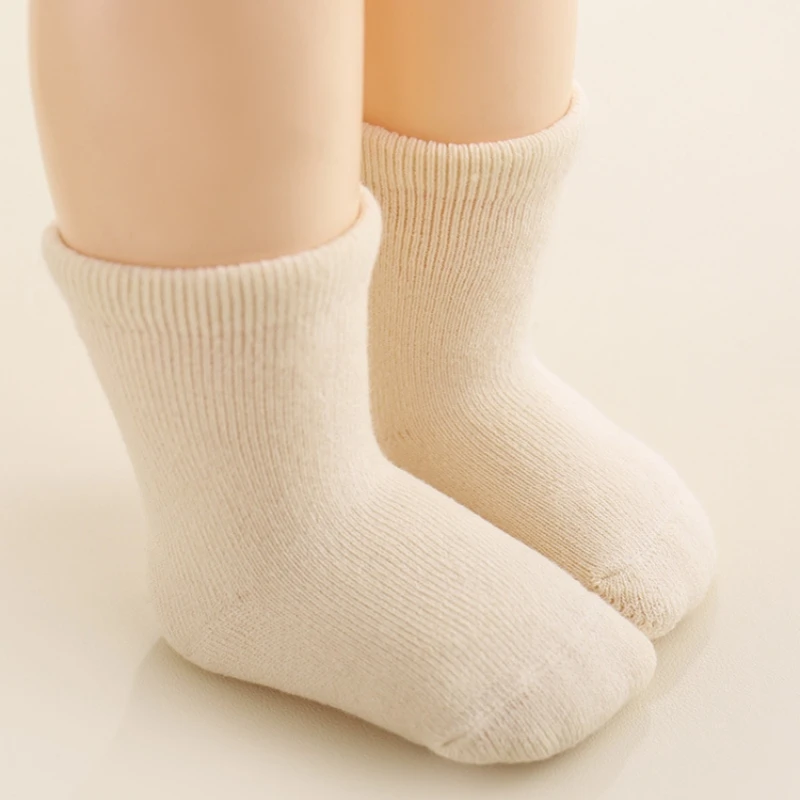 New Winter Thick Terry Cotton Socks For Girls Boys 0-3Yrs Newborn Baby Solid Socks Infant Toddler Daily Wear Keep Warm In Home