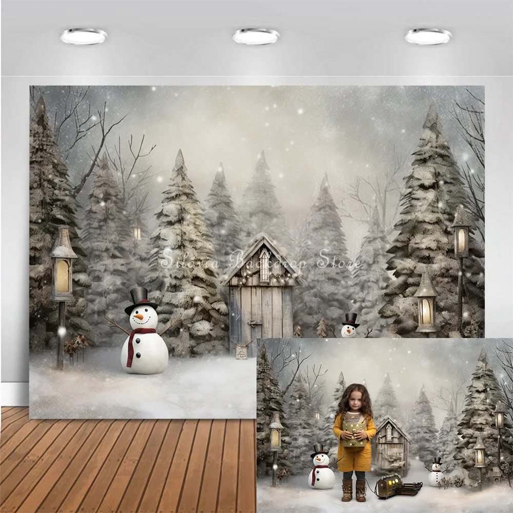 Christmas Photography Backdrop for Winter Snow Forest Photo Background Photo Background Kids Portrait Photo Studio Props