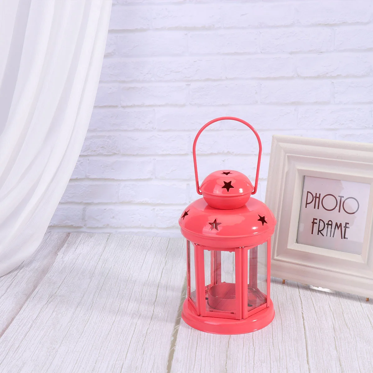 

European Style Hollow Star Iron Lantern Retro Decorative Holder for Home Wedding Party Ambience