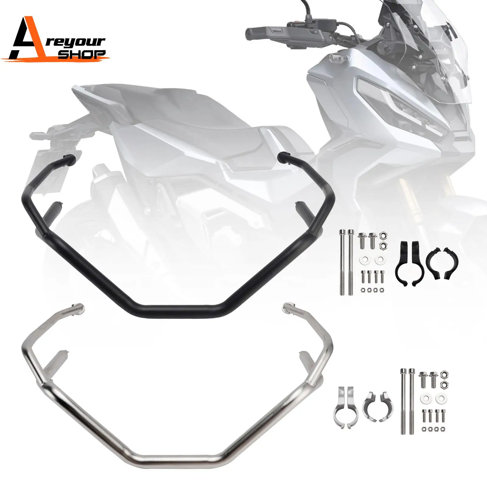 

Areyourshop Engine Protect Guard Frame Upper Crash Bar for Honda Xadv750 X-Adv 750 25 Silver