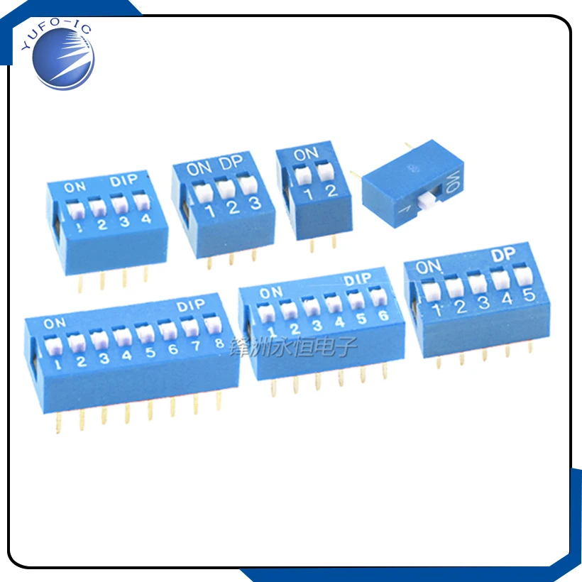 20PCS 1P 2P 3P 4P 5P 6P 7P 8P 9P 12 PIN bits 2.54mm DIP switch/digital toggle switch red & blue 1/2/3/4/5/6/7/8/10/12 Position
