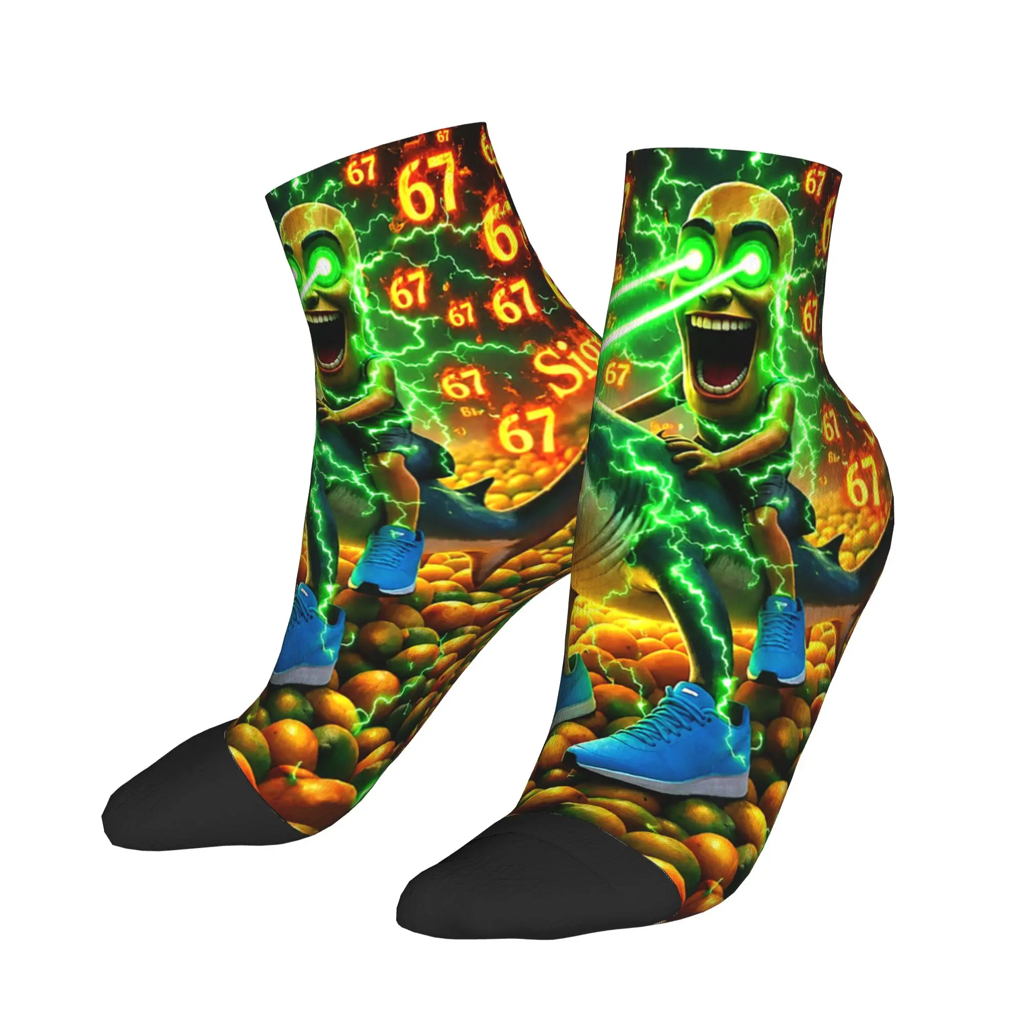 

Adults Men Socks Funny Tung Sahur Riding Tralalero 67 Mango Tuff Meme Comfortable Ankle Sock Summer Running Non Slip Socks