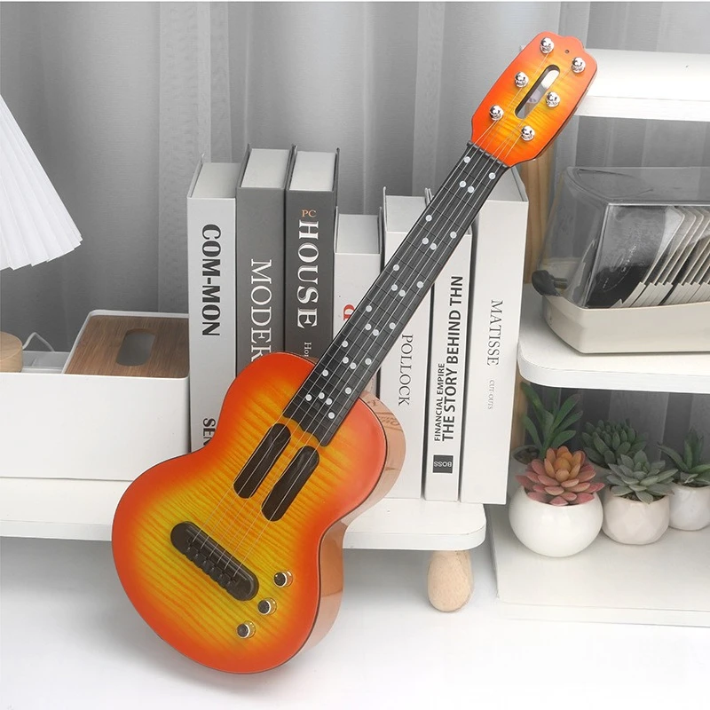 กีตาร์ไฟฟ้าดนตรีจำลองสำหรับเด็ก ยูคูเลเล่ ของเล่นเสริมพัฒนาการเด็กเล็ก เครื่องดนตรี ของขวัญสำหรับเด็ก