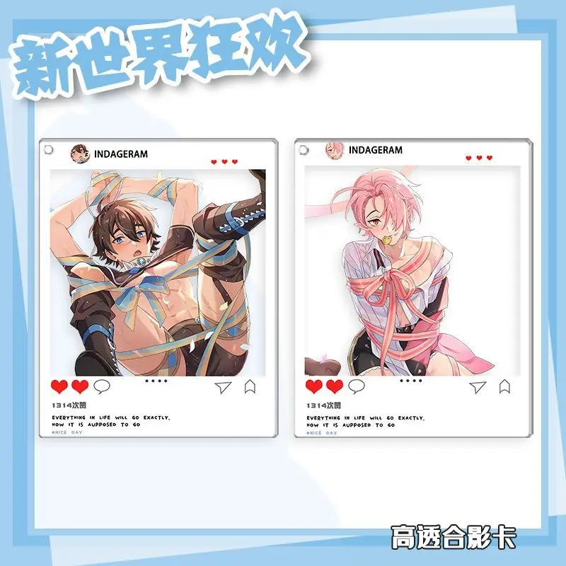 أستر غارو صور بطاقة أنيمي المفاتيح نو كرنفال الرجال مفتاح سلسلة للنساء الإبداعية موضة الشكل الاكريليك كيرينغ قلادة هدية