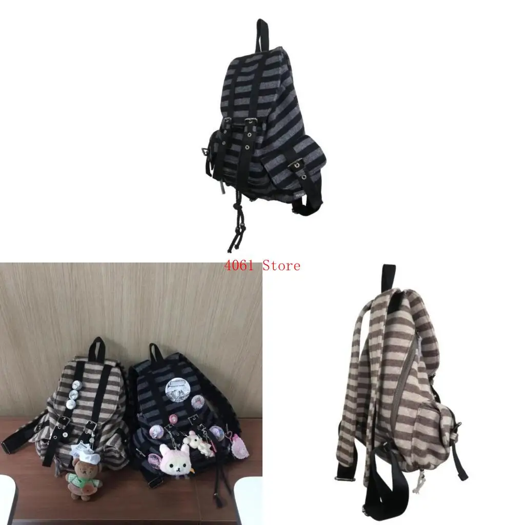 

Retro Stripes рюкзак с большими возможностями дневной рюкзаки корейский стиль школьный рюкзак