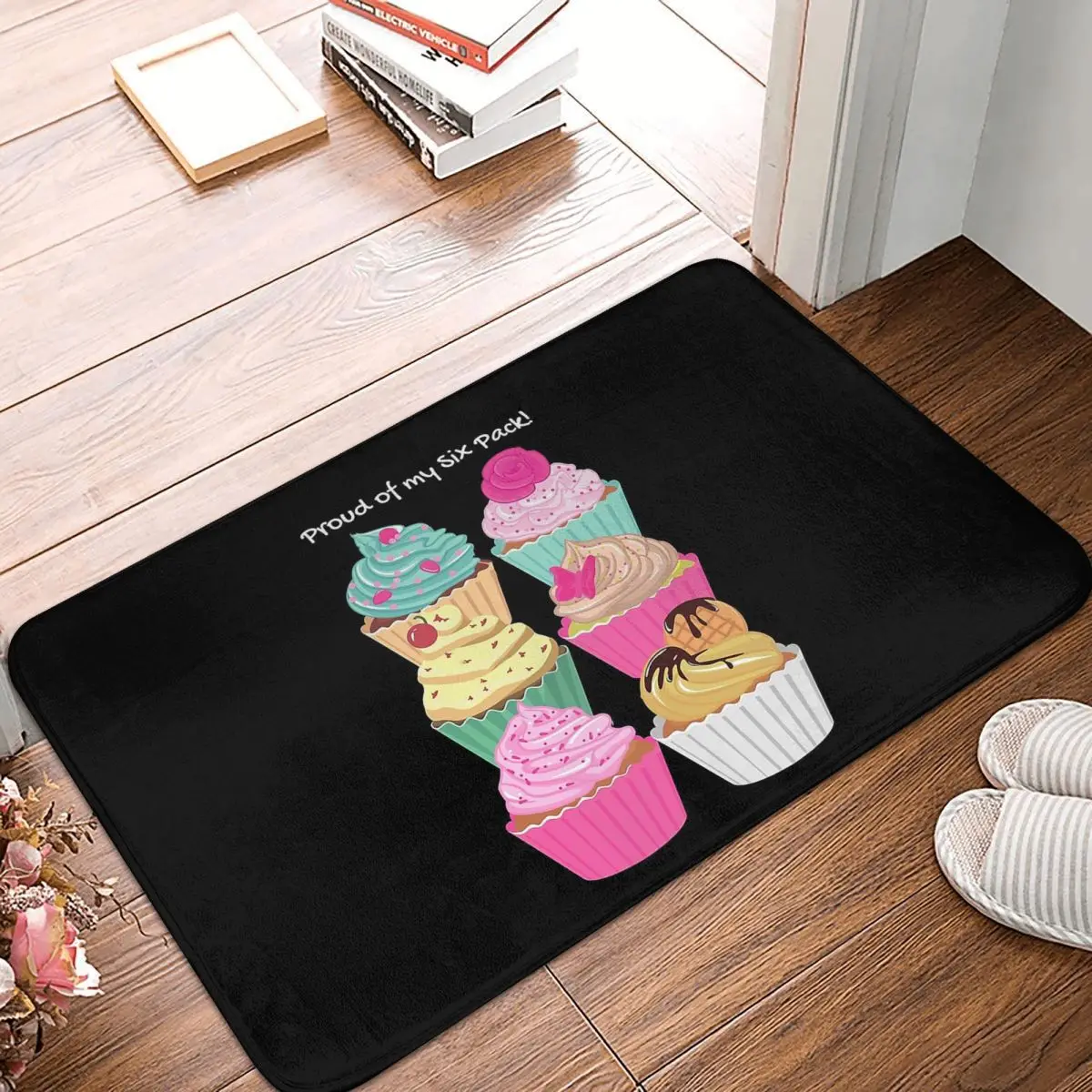 Proud Of My Six Pack. Cup Cakes Six Pack Non-slip Doormat Floor Mat Carpet Rug for Kitchen Entrance Home Bedroom Footpad Mats