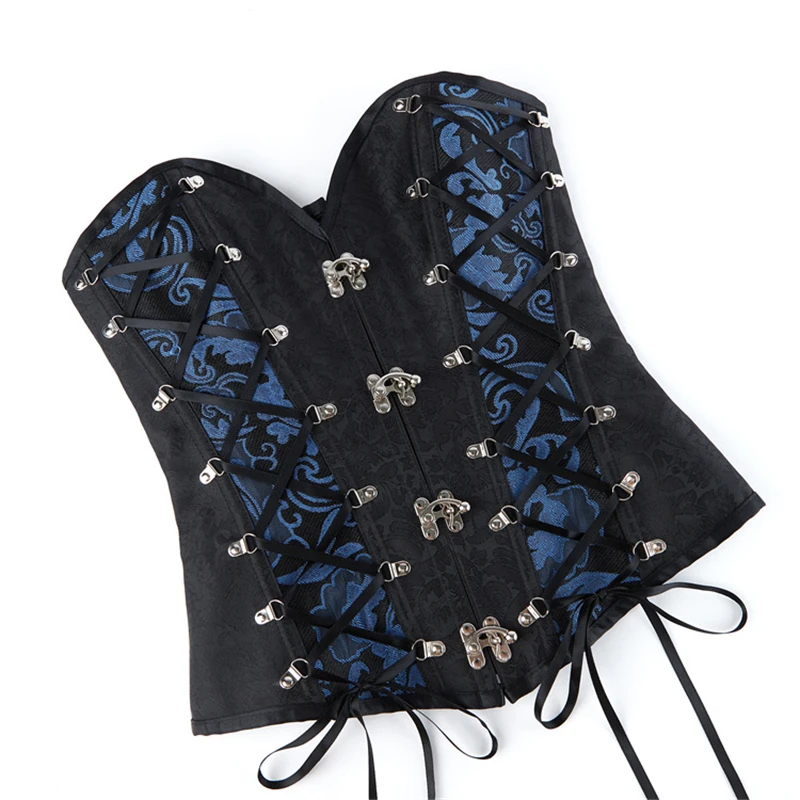 الرجعية Steampunk كورسيه فوقي للنساء أعلى المرأة الأرجواني ضمادة محدد شكل الجسم المشدات هالوين خمر القوطية الدانتيل متابعة الملابس الداخلية المشدية