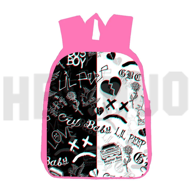 

3D аниме LOVE Lil Peep Bag Розовый 16-дюймовый популярный рюкзак для певцов для школы Подростки Девушки Женщины Рэпер Lil Peep Рюкзак