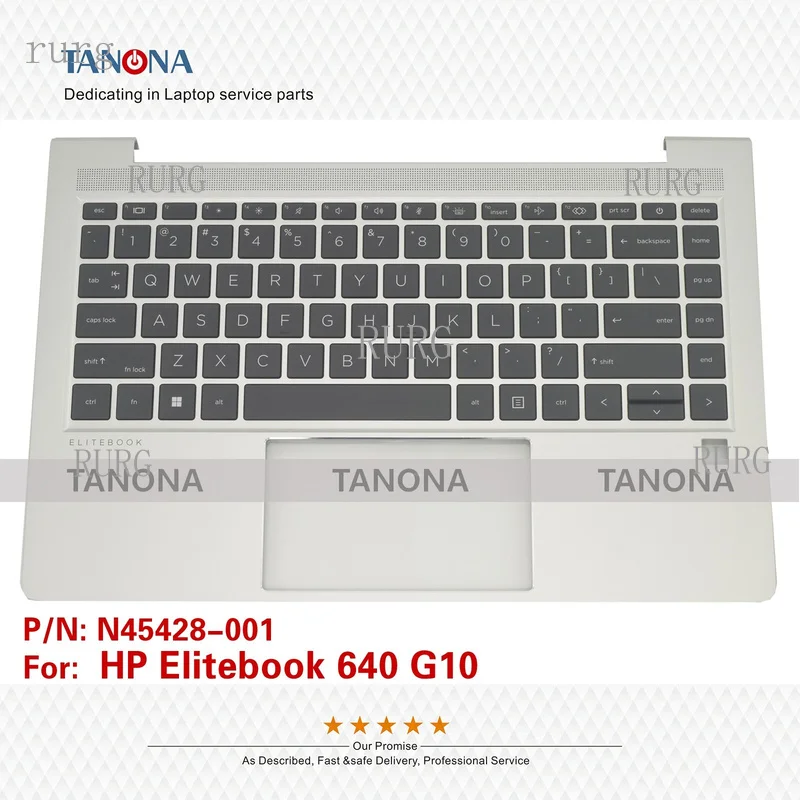 R+ New N45428-001, compatible with FOR HP Elitebook 640 G10, palm rest upper case, US backlit keyboard