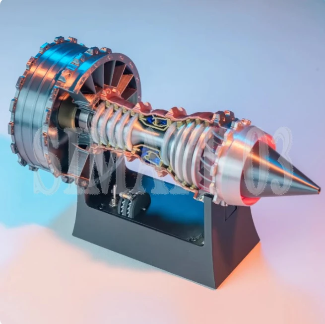 Turbo Jet Engine Model | Adjustable Speed with Afterburner LED Light | 3D Printed Aircraft Toy for Desk Display & Education