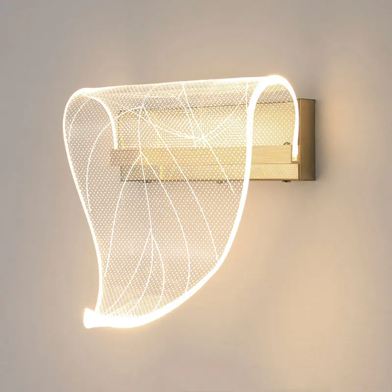 

Акриловый настенный светильник LED: Современное роскошное золотое освещение для гостиной, спальни, прикроватной зоны, зеркала, лестницы, коридора. Скандинавский декор для дома.