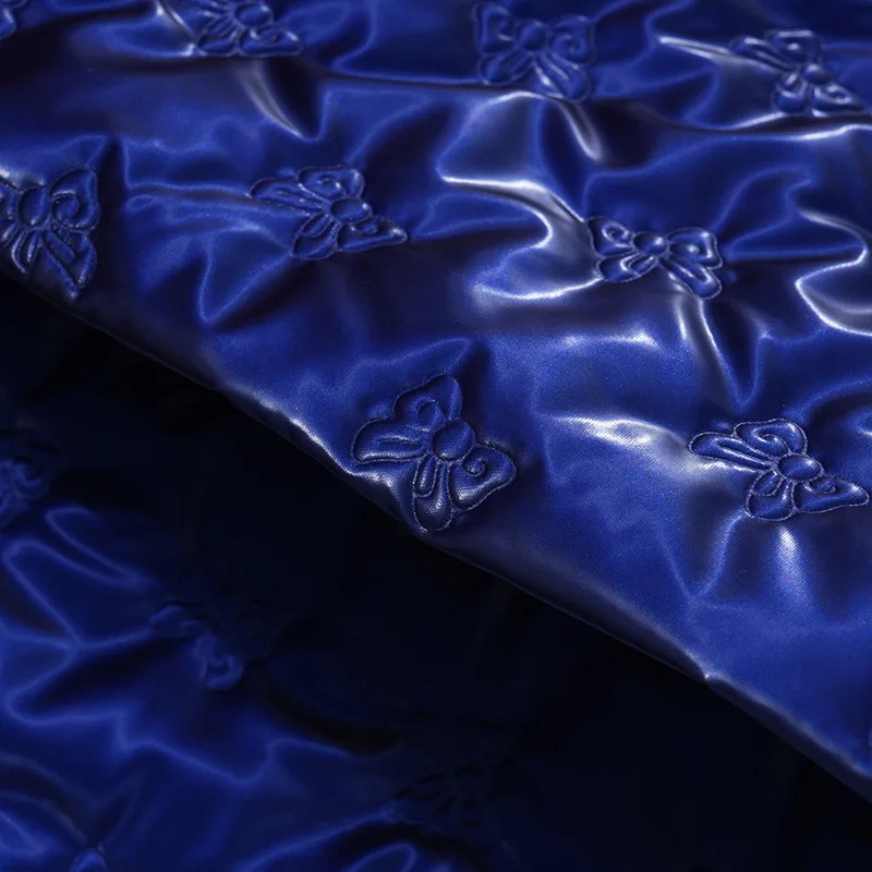 100X138CM Ultrasonic Embossed Bow Quilted Pressed Cotton Polyester Fabric 2mm ThickThrow Pillow Bag Pet Outdoor Picnic Mat Diy
