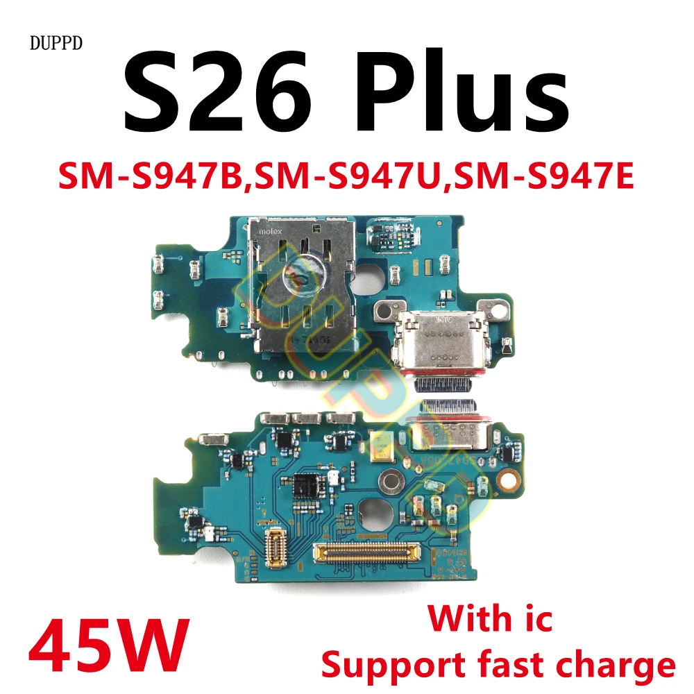 Charging Flex For Samsung S26+ S26 Plus S947B S947U S947E S947 Charger Port Board Dock Mic Connector SIM Card Slot Tray