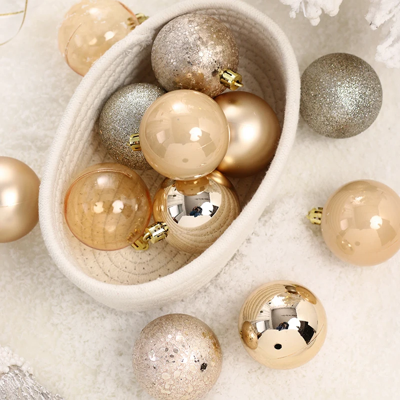 Sfera di plastica blu di lusso 6CM ornamenti di natale capodanno pendenti con palline appese decorazioni natalizie per la casa Adornos Navidad