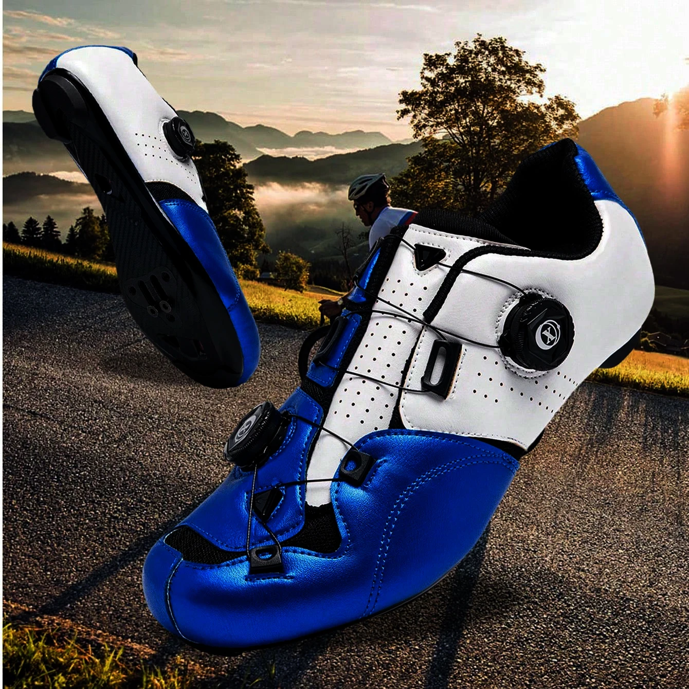 Indoor Cycling Shoes for Men Women Compatible  Bike Pre-Installed with Look Delta Cleats Outdoor Road Biking Comfortable