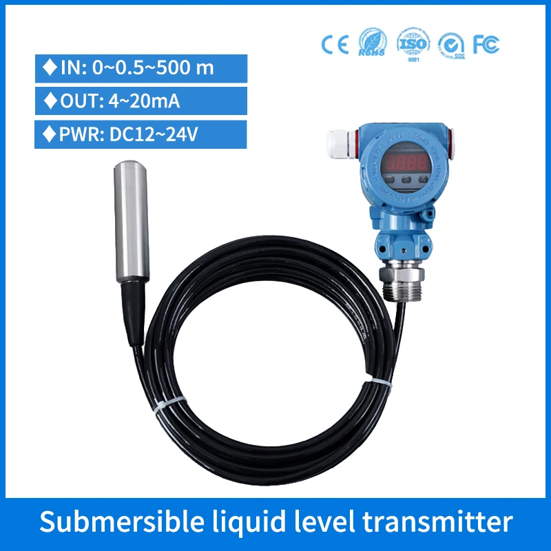 

4-20ma LED Display Electrode Diesel Fuel Oil Tank Level Transmitter Water Level Measurement Pressure Sensor Indicator