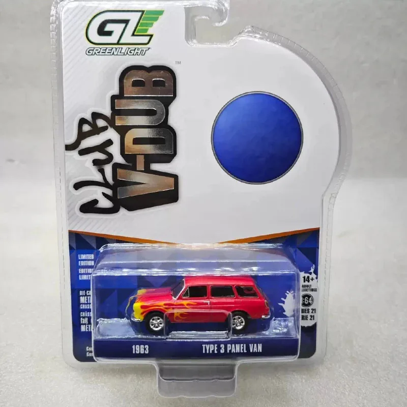 

Greenlight 1:64 1963 Type 3 T3 Panel Van Red Alloy Car Model Static Collection Decorated Holiday Gifts Toys