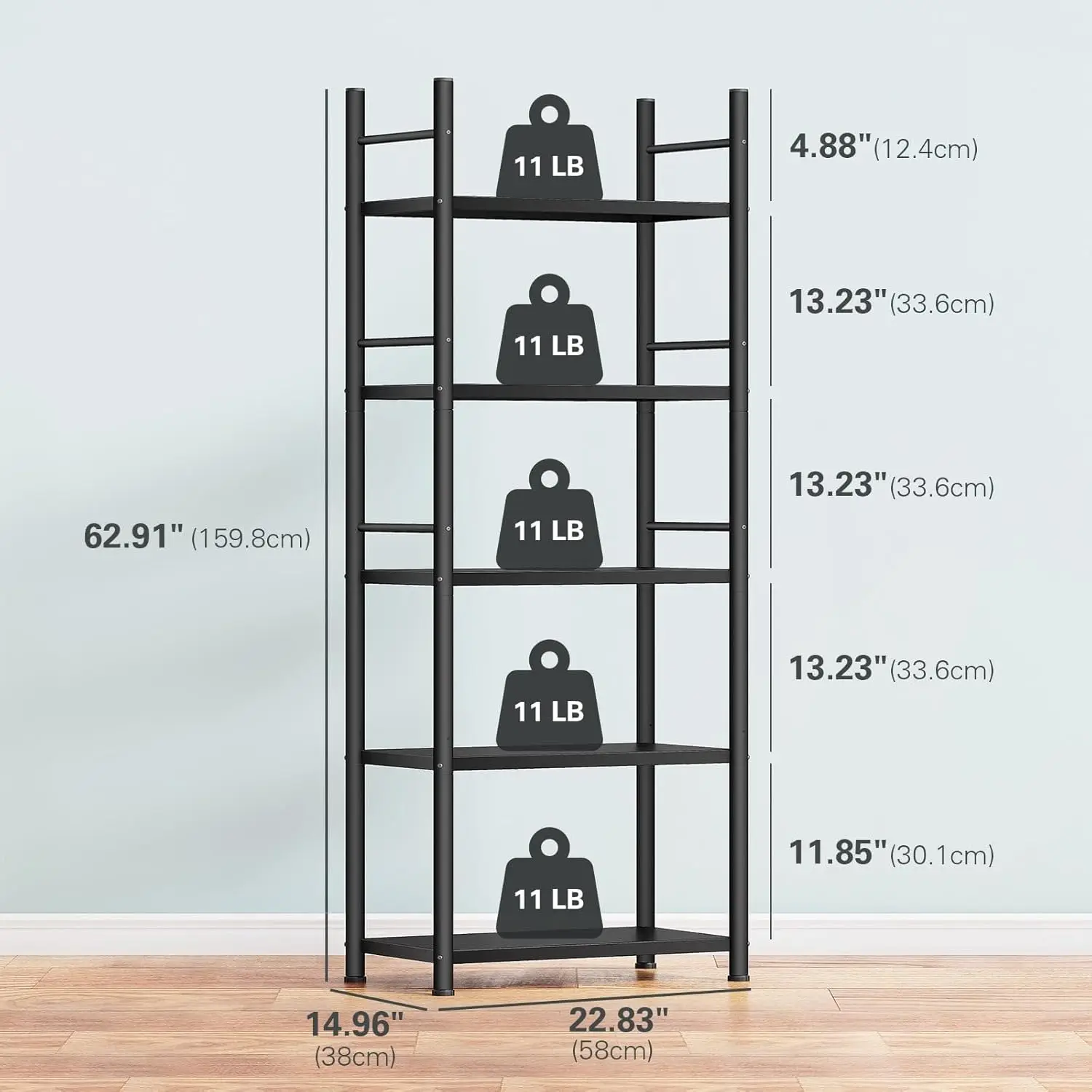 Support en métal pour micro-ondes avec rangement, boulangers à 5 niveaux, étagère de rangement pour cuisine, T1, 23.83 L x 14.96 W x