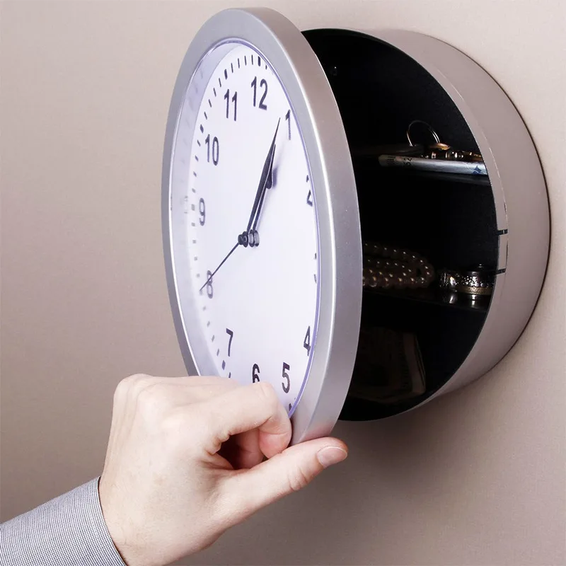 

Sight Secret Hidden Safe Wall Clock With Stash Compartment Hide Cash Jewelry Keys Valueables or Home Office Safe Box Decoration