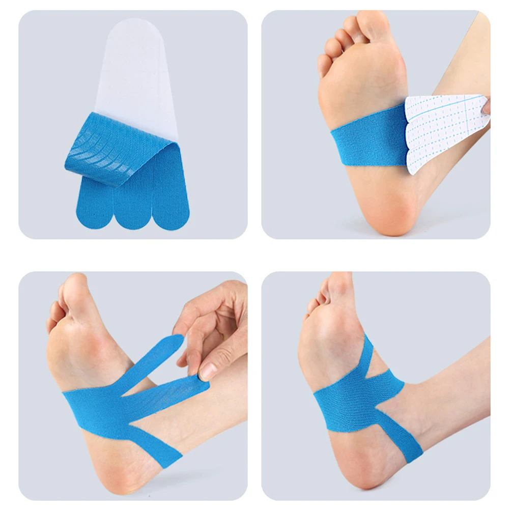 10Pcs/Set Kinesiology Tape for Plantar Fasciitis &Foot Pain, Precut Tape for Foot Stability,Athletic Tape Running Kinetic Tapes