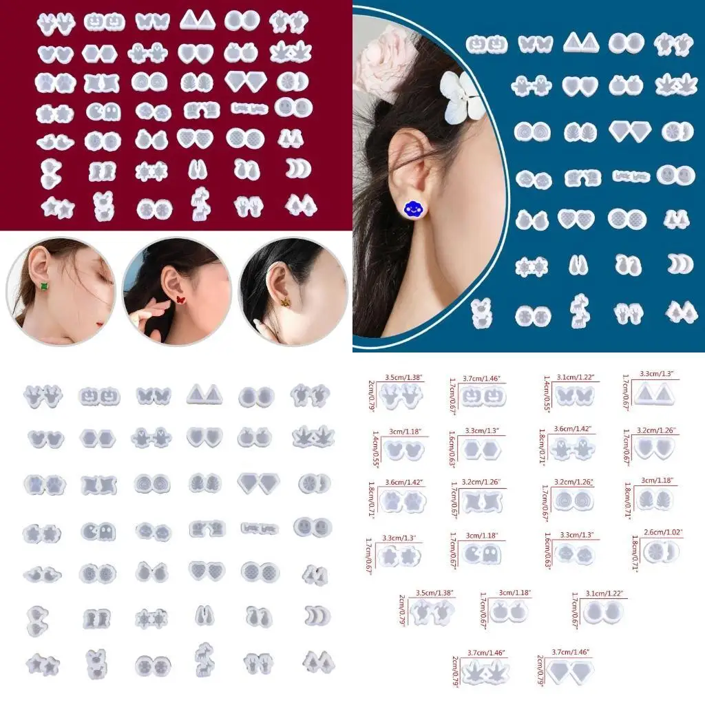 

J78F Earring Crystal Epoxy Mold Cartoon Design Pendant Handsize Simple Mold Fine Material Made Craft DIY Casting Tool