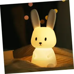 New LED Rabbit Night Light Bedroom Lamp Touch Sensor Silicone Animal Rechargeable Lights Lantern  Cute Gift For Kids Children