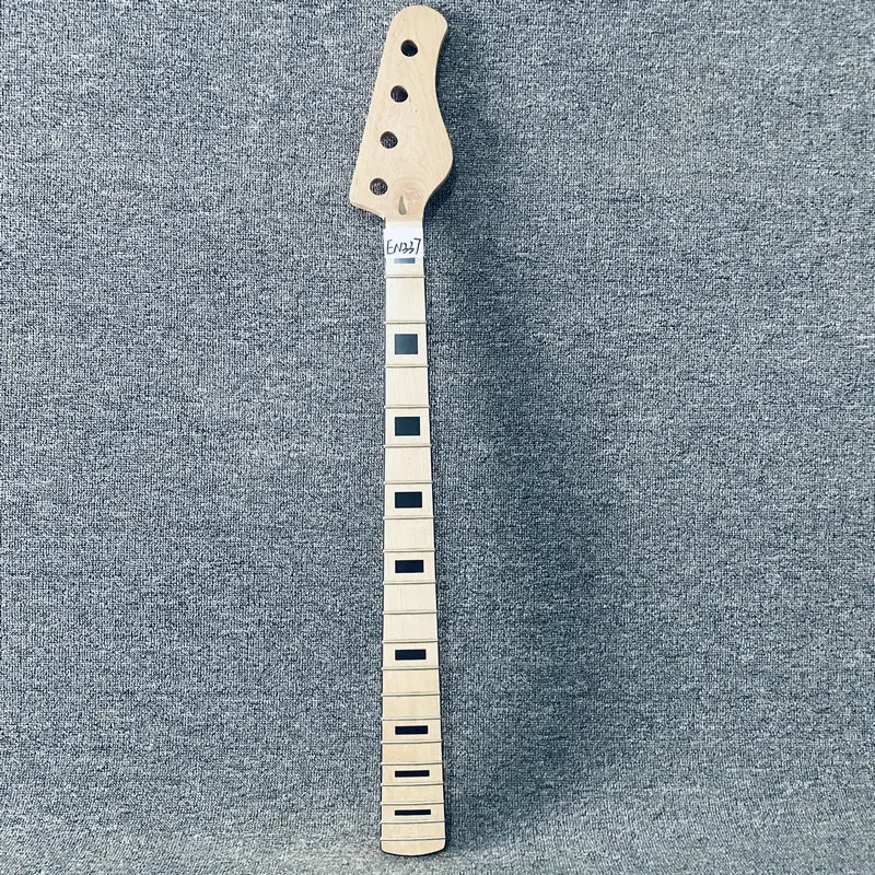 EN337  Unfinished Without LOGO 4 String Electric Bass Neck 20 Frets  Replace Bass Accessrice Black Block Inlay