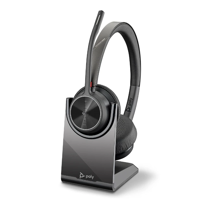 Original Plantronics Poly Voyager 4320 UC Headset USB-A Bluetooth Wireless Headphones Stereo Sound Headset with Charge Stand