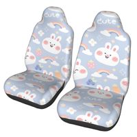 cute little rabbit 2pcs Print Car Seat Covers for Women and Men, Universal Auto Front Seat Protector Fits for Car, SUV Sedan,