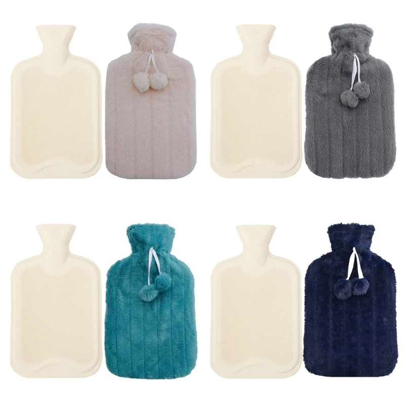 Hot Water Bottle with Insulating Plush Cover 2000ml for Hands Feet Keeping Warm