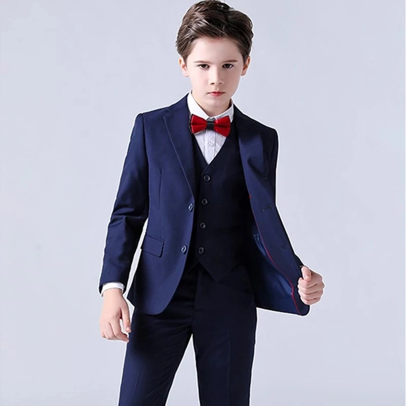 Top Quality Big Boys Suit For Wedding Teenager Kids Formal Tuxedo Dress Children Photograph Blazer Party Performance Costume