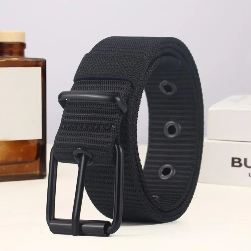 Men Retro Belt High Men's Nylon Webbing Belt with Adjustable Holes for Jeans Sports Strap Casual Designer Fashion Needle Buckle